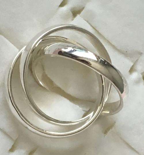 Awesome (3 in 1) 925 Sterling Silver Imported Filled Wedding Ring (Size 7)